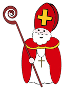 Saint Nicolas dans sa robe colorée